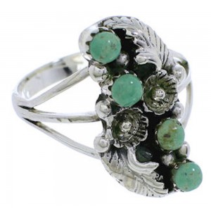 Genuine Sterling Silver Turquoise Flower Ring Size 6 EX45265