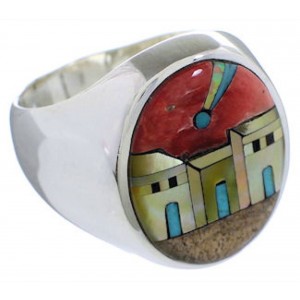 Native American Design Southwest Multicolor Ring Size 9-1/2 TX42245