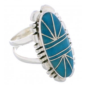Sterling Silver Turquoise Inlay Southwest Ring Size 4-3/4 TX28410