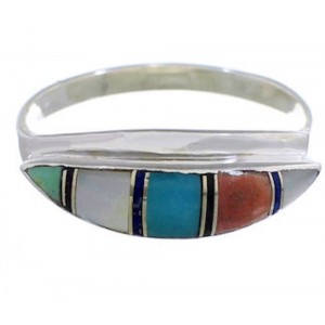 Silver Multicolor Jewelry Southwest Ring Size 8-3/4 MX23035