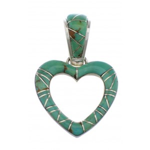 Sterling Silver Turquoise Heart Pendant PX28765