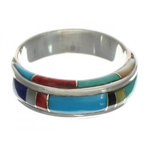 Multicolor And Silver Southwest Ring Size 6-1/4 EX41789