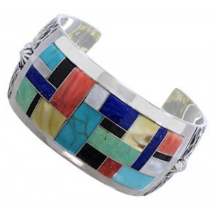 Multicolor Inlay Jewelry Sterling Silver Southwest Bracelet FX27903