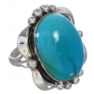 Authentic Sterling Silver And Turquoise Ring Size 5-1/4 UX33615