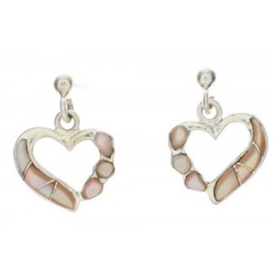 Pink Shell Sterling Silver Heart Earrings PX24238