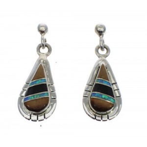 Southwestern Sterling Silver Tiger Eye Multicolor Earrings TX26260