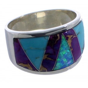 Genuine Sterling Silver WhiteRock Multicolor Ring Size 6-1/4 TX43682
