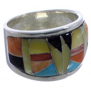 Sunset WhiteRock Sterling Silver Multicolor Ring Size 5-1/2 TX43727