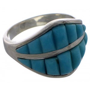 Southwestern Turquoise Sterling Silver Ring Size 7 EX50649