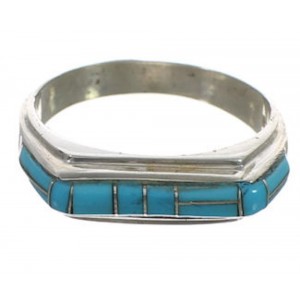 Turquoise Southwestern Sterling Silver Ring Size 5-3/4 CX52061