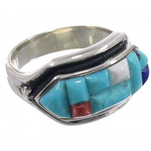 Southwest Multicolor Genuine Sterling Silver Ring Size 7 CX51675