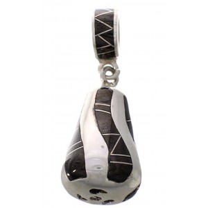 Jet And Sterling Silver Slide Pendant WX42725