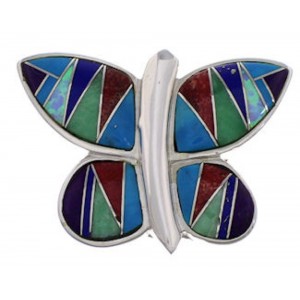 Multicolor Inlay Butterfly Slide Pendant EX43292