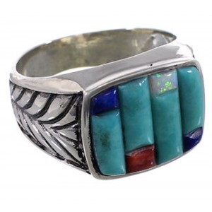 Authentic Silver Multicolor Southwest Ring Size 11-1/4 CX50036