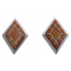 Southwest Silver And Oyster Shell Inlay Post Earrings TX43307