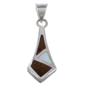 Sterling Silver Opal And Tiger Eye Inlay Pendant FX30796