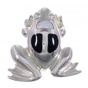 Opal And Jet Frog Southwest Silver Pendant FX30810