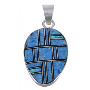 Southwest Silver Multicolor Inlay Pendant WX43389