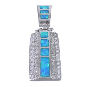 Southwest Blue Opal Cubic Zirconia Pendant EX42739