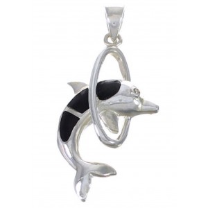 Southwest Jet And Silver Dolphin Pendant EX42759