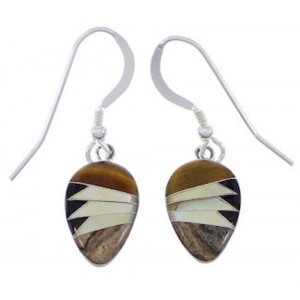 Silver Southwest Jewelry Multicolor Inlay Earrings FX32832