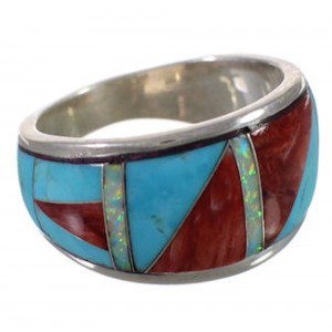Sterling Silver Multicolor WhiteRock Wild Fire Ring Size 6-1/2 EX30033