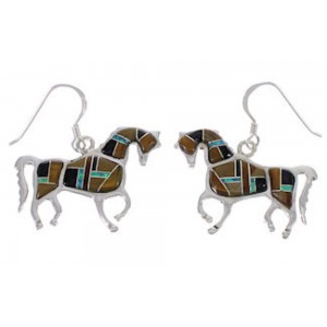 Southwestern Multicolor Horse Hook Dangle Earrings PX31752