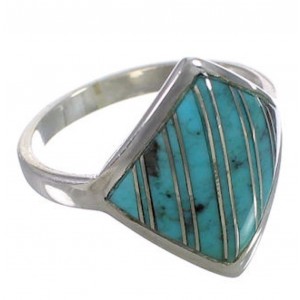 Southwest Sterling Silver Turquoise Jewelry Ring Size 8-1/4 UX34425