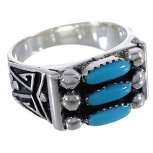 High Quality Silver Turquoise Needlepoint Ring Size 8-3/4 VX37142