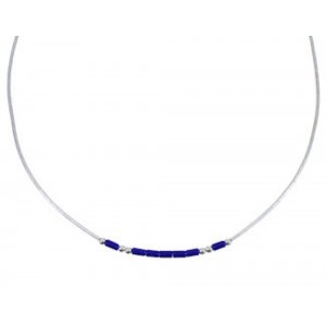 Hand Strung Liquid Silver & Lapis 20" Necklace RX115325