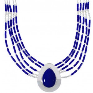 Lapis Liquid Sterling Silver Tear Drop Necklace Jewelry JS2946