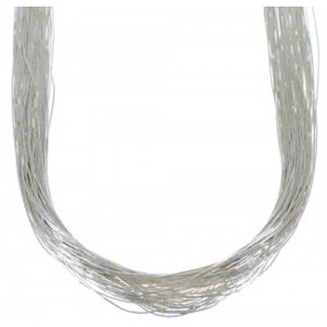 Hand Strung Jewelry Liquid Silver 50 Strands 24" Necklace LS5024