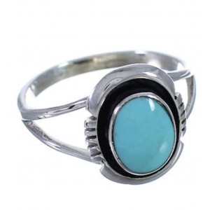Southwestern Jewelry Silver Turquoise Ring Size 5-3/4 TX41769