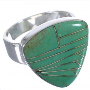 Southwestern Turquoise Inlay High Quality Ring Size 6-3/4 PX40382