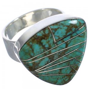 Silver Sturdy Jewelry Turquoise Ring Size 7-1/4 PX40392
