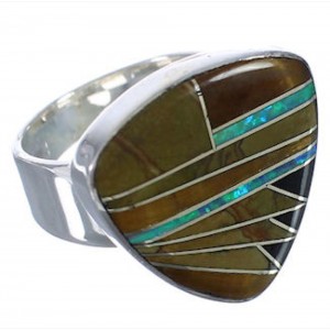 Southwest Sturdy Multicolor And Silver Ring Size 7-1/4 PX40507