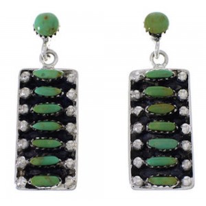 Southwestern Turquoise And Sterling Silver Jewelry Earrings PX32851