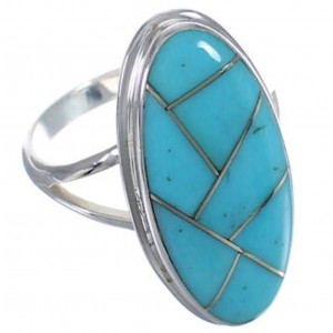 Genuine Sterling Silver Turquoise Southwest Ring Size 8-1/2 UX34262