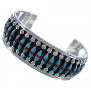 Turquoise Coral Water Wave Southwest Sturdy Cuff Bracelet CX49608