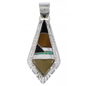 Southwest Tiger Eye Multicolor Inlay Pendant Jewelry EX28958