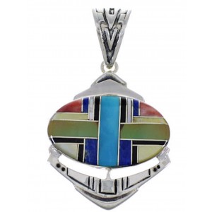 Sterling Silver And Multicolor Southwest Jewelry Pendant PX29055