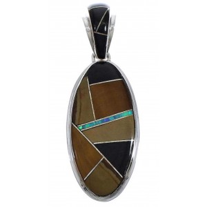 Silver Jewelry Multicolor Inlay Southwest Pendant PX30733