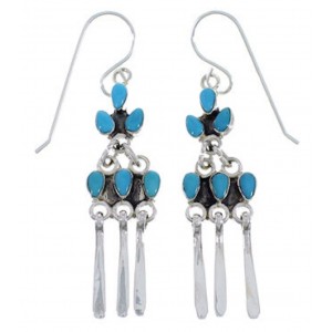Turquoise Sterling Silver Southwest Jewelry Hook Earrings EX30082