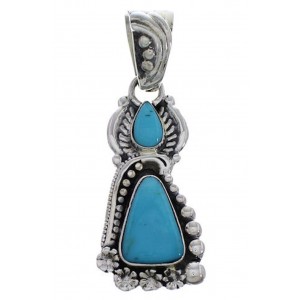 Southwest Jewelry Turquoise Flower And Silver Pendant PX29717
