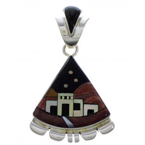 Multicolor Native American Village Design Jewelry Pendant EX29489