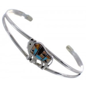 Turquoise Tiger Eye Multicolor Silver Buffalo Cuff Bracelet HS29919