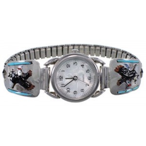 Genuine Sterling Silver Multicolor Eagle Watch EX47994