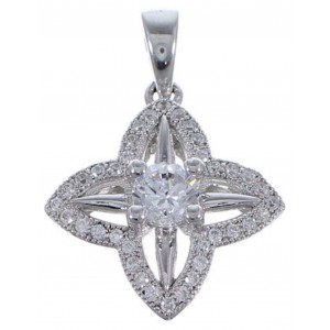 Cubic Zirconia Genuine Sterling Silver Jewelry Pendant  NS55998