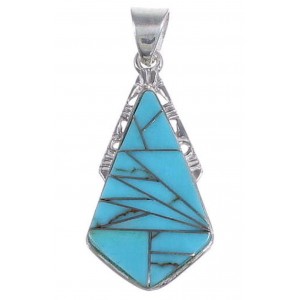 Sterling Silver And Turquoise Inlay Pendant DS51874 