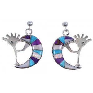 Whiterock Sterling Silver Multicolor Kokopelli Post Earrings RS36110